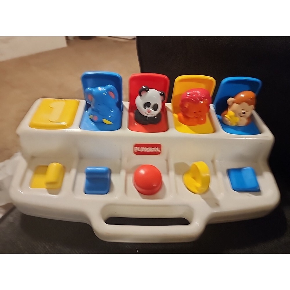 Vintage Playskool Poppin Pals Pop Up Jungle Zoo Animals - White 1995 Toddler Toy - Picture 2 of 8